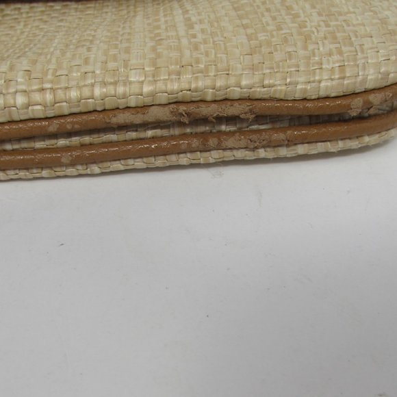 Nine West Straw Design and Black Patent Leather Clutch Purse - Picture 6 of 12